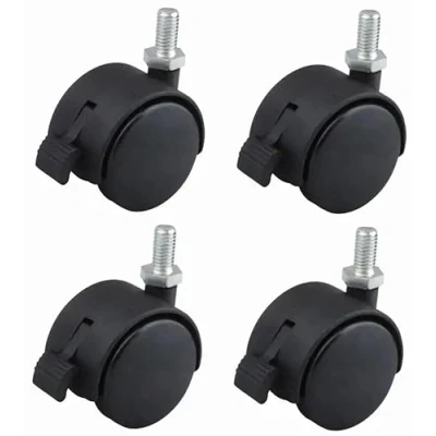 Bild av cyclingcolors 4 x möbelhjul 40 mm styrhjul M8 15 med broms upp till kg per hjul, svängbara inre möbler, transporthjul, lågt rullmotstånd