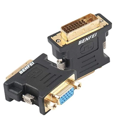 Bild av DVI I till VGA adapter, BENFEI 2 pack 24+5 hane hona adapter med guldpläterad sladd
