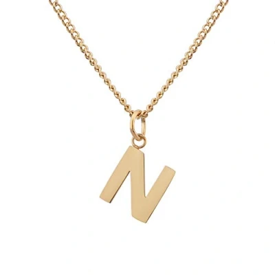Bild av Kedja med bokstaven N Guld 18 karat Vattentät I Guldkedja för damer A Z hänge Initial Letter Chain