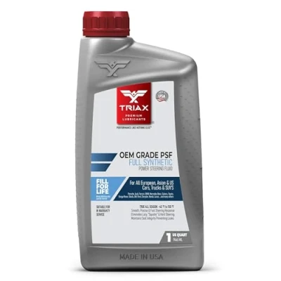 Bild av TRIAX Synthetic OEM Power Steering Fluid Universal, Arctic Grade 50 Cold Flow, Fits Most Asian, US, and European Cars, Full with Esters, Widest Spec Application (1 Quart)