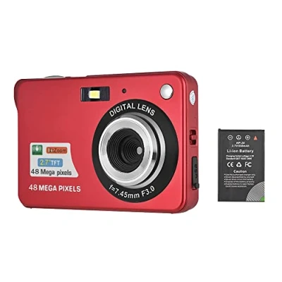 Bild av Andoer digitalkamera med 2 batterier, 720P HD 18MP 8X Zoom Compact Camera 2,7&quot; LCD skärm för barn, seniorer, semester