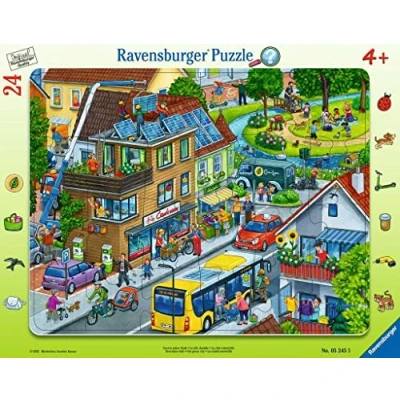 Bild av Ravensburger Barnpussel Vår gröna stad 24 delar rampussel för barn från 4 år med sökspel