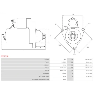 Bild av Startmotor AS PL S0375SR