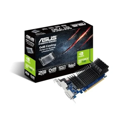 Bild av ASUS GT730 SL 2GD5 BRK GeForce GT 730 2GB GDDR5 lågprofilgrafikkort för tyst HTPC konstruktion innehåller LP fästen