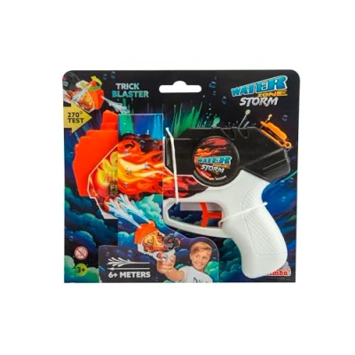 Bild av Simba 107276240 Waterzone Storm Trick Blaster, färgtryckt tryckt, avdragsmekanism, 270 graders svängbar mynning, dubbelstråle, tankvolym: 150 ml, räckvidd: 6 m, 20 cm, från 3 år