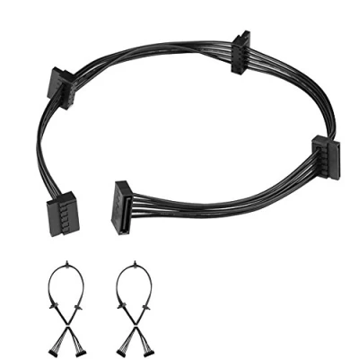 Bild av J&amp;D (2 pack) 15 stift SATA till 4 Power Splitter förlängningskabel, hona hane, 20 tum