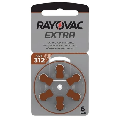 Bild av 60 högar auditives Rayovac 312 Extra avancerad/hög auditiv PR41/högar pour appareils auditifs / 312AE, A312, DA312, P312, PR312H av