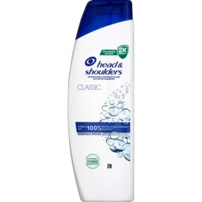 Bild av Head &amp; Shoulders Klassiskt mjällschampo 330 ml. Daglig användning. Upp till 100% av mjäll eliminerad, kliniskt beprövad. Alla typer hår och hårläder