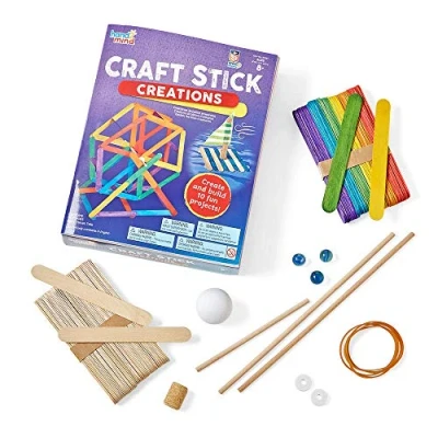 Bild av Learning Resources Craft Stick Creations 10 Science Experiments, Activity Book for Kids Ages 9 12, Jumbo Kit Science, Technology, Maths &amp; Engineering Activities, Multi coloured