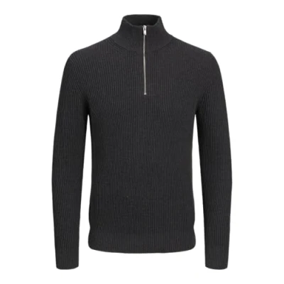 Bild av JACK&amp;JONES JPRBLALIAM stickad halv dragkedja BF, Mörkgrå melange, M