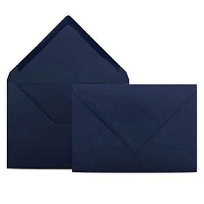 Bild av 25 kuvert DIN C6 mörkblå 11,4 x 16,2 cm med 80 g/m² våtlimning, spetsig klaff utan fönster Colours 4 you