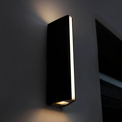 Bild av LUTEC LED utomhusvägglampa Leo, up/downlight, svart