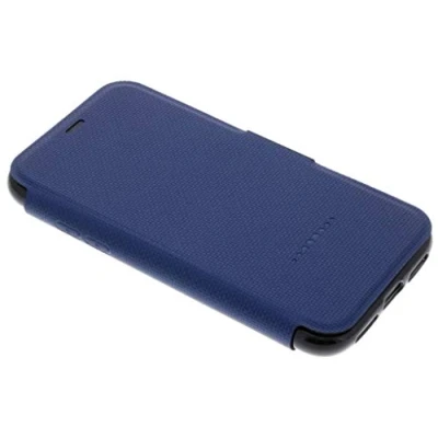 Bild av Gear4 Oxford Folio fodral med förbättrat stötskydd (D3O skyddad), stativfunktion och kortplatser, smal hållbar, kompatibel iPhone X blå