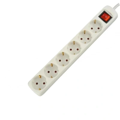 Bild av UNITEC Bordsuttag med kontaktbrytare, 6 fack, 1,4 m, H05VV F 3G1,5 mm², vit