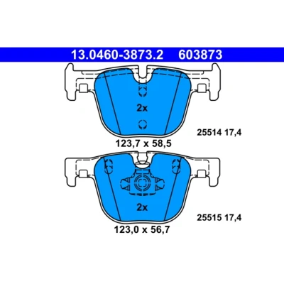 Bild av ATE 13.0460 3873.2 Jeu de plaquettes frein préparé pour indicateur d&#039;usure, contact signal d&#039;usure exclu BMW: 4 Gran Coupe, 3 Berline, Touring