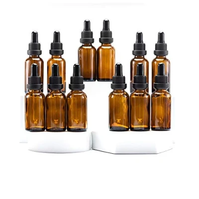 Bild av Yizhao Bärnsten Glas Droppflaska 30ml, med Pipett Droppare, för Eteriska Oljor, Aromaterapi, Kosmetika, Laboratorium, Apotek, Vätskor, Resor 12 Stycken