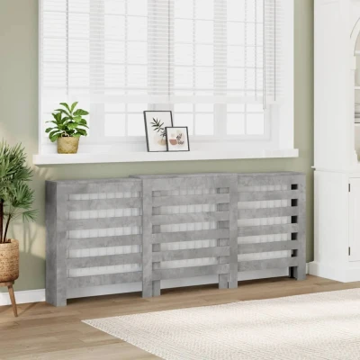 Bild av vidaXL Elementskydd betonggrå 205x21,5x83,5 cm konstruerat trä, radiatorskydd, skydd till element, för radiator