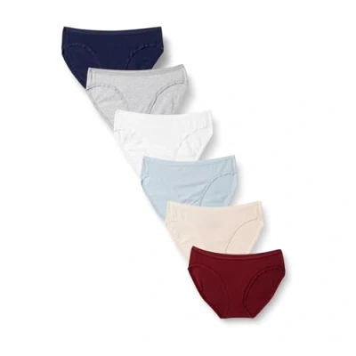 Bild av Amazon Essentials Women&#039;s Bikinitrosor underkläder i bomull (finns plusstorlek), Pack of 6, Coola färger/Varma nyanser, S