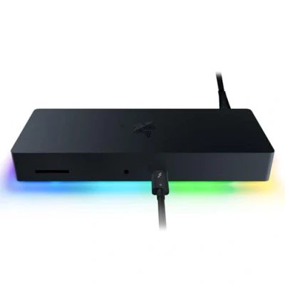 Bild av Razer Thunderbolt 4 Dock Chroma Premium Hub med RGB belysning för Windows och Mac (10 portar i en, utgång till två 4K skärmar eller en 8K skärm) Svart