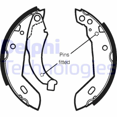 Bild av DELPHI LS1250 Mâchoires De Frein 180 42 RENAULT: Super 5 3/5 portes, CLIO 1, 19 I Chamade, PEUGEOT: 205 II portes