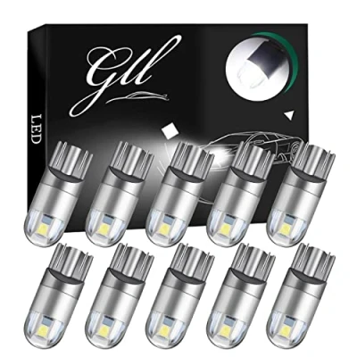 Bild av GLL 10st T10 501 LED Lampor W5W 194 168 Capless 3030 2 SMD 60 Lumen 8000K (vit)