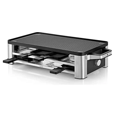 Bild av WMF 0415040011 Raclette Lono 8 Minipannor Non Stick Avtagbar Aluminiumplatta Tempinställning Med Led Belysning 1500 W