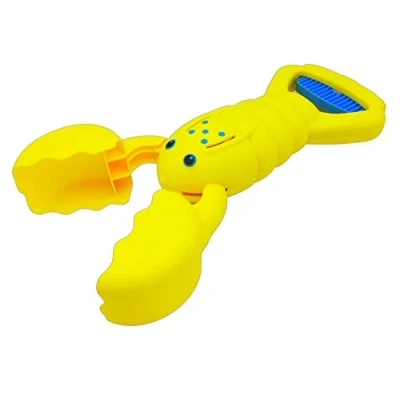 Bild av alldoro 63034 Sandleksak handgrävmaskin, sandskrapa i krabbdesign, barnhandgrävmaskin för strand och sandlåda, spade barn från 3 år, sandgrävmaskin gul