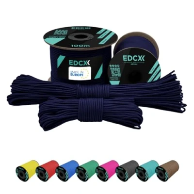 Bild av EdcX 2 mm Nylon Paracord 275 (50 och 100 m) 100% nylonrep, 3 tråds sladd, Nylonsnöre i många färger