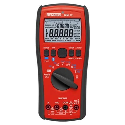 Bild av Benning MM 12 True RMS digital multimeter (med display, med loggfunktion, Bluetooth, PC programvara och app, inklusive ficka, mätanordning) 4088