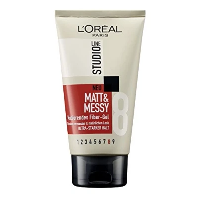 Bild av L&#039;Oréal Paris Studio Line hårgel med matt fekt, ultrastarkt grepp, tvättbar, &amp; mässing fibergel, 6 x 150 ml