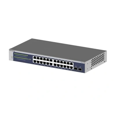 Bild av NETGEAR 24 portars Gigabit Ethernet Smart Switch (GS724T) Hanterad, tillval med Insight Cloud Management för 1 år, 2 1G SFP, Desktop &amp; Rackmontering och begränsad livstidsgaranti