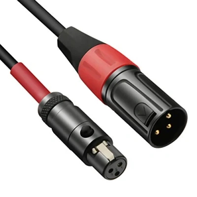 Bild av JOMLEY Mini XLR till Kabel, 3 Stifts Hona (TA3F) Vanlig Hane Pro Lapel Mikrofon Kabel 1 m