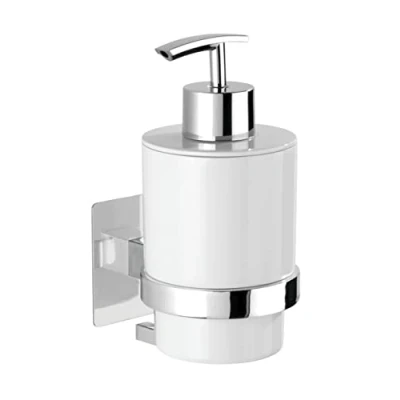 Bild av WENKO Turbo Loc® Quadro tvåldispenser montering utan borrning, flytande kapacitet: 0,25 l, plast (ABS), 7 x 15 9,5 cm, krom