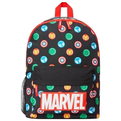 Bild av Marvel pojkar ryggsäck barn skolväska för superhjälte hämnare spiderman ryggsäckar barns ryggsäck, En storlek, Svart AOP
