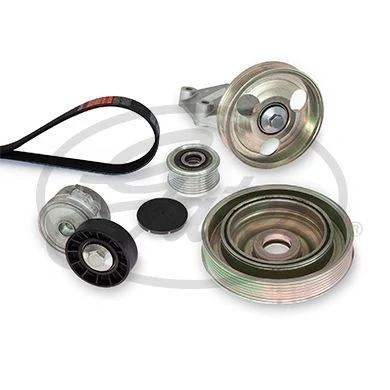 Bild av GATES K206PK1218 Jeu de courroies trapézoïdales à nervures avec poulie d&#039;entrainement pour vilebrequin, débrayable ThermalPro