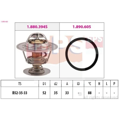 Bild av FACET 7.8483 Thermostat d&#039;eau 88 52 Made in Italy OE Equivalent avec joint d&#039;étanchéite FORD: Focus 2, S Max Mk1, 2 Kombi