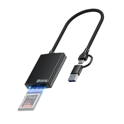 Bild av JJC CFexpress typ B kortläsare USB 3.2 Gen2 10 Gbps, C A 2 i 1 extern kortläsare, bärbar aluminium minneskortadapter för Phone 15 Android MacOS M1/M2 Windows