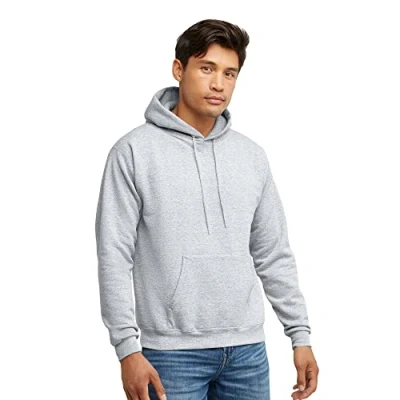 Bild av Hanes EcoSmart huvtröja för män, medelvikt fleece, pullover med huva, Aska, XL