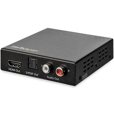 Bild av StarTech.com HDMI Audio Extractor 4K 60Hz De inbäddare HDR Toslink Optiskt ljud Dubbelt RCA (HD202A)