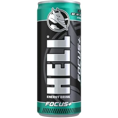 Bild av FOCUS+ Energy Drink +20% Mer Koffein Vitaminer B2, B3, B6, B12, C &amp; D Inga Konserveringsmedel Miljövänlig Förpackning 24 x 250ml Kompatibel med HELL
