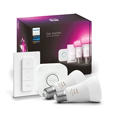 Bild av Philips Hue Startkit 2xE27 + bro och dimmer vit färgatmosfär