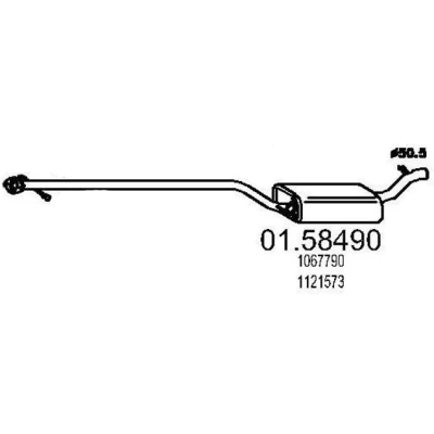 Bild av MTS 01.58490 Silencieux Intermédiaire 2060 FORD: Focus Mk1 Berline, 3/5 portes, Break