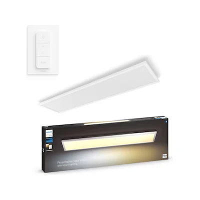 Bild av Philips Hue Aurelle vit rektangel (inkluderar en Dimmer Switch): takplafond panel, White Ambiance, Zigbee &amp; BT, röststyrning via Amazon Alexa, Google Home, Siri