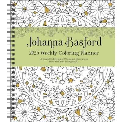 Bild av Johanna Basford 12 Month 2025 Weekly Coloring Calendar: A Special Collection of Whimsical Illustrations from Her Books