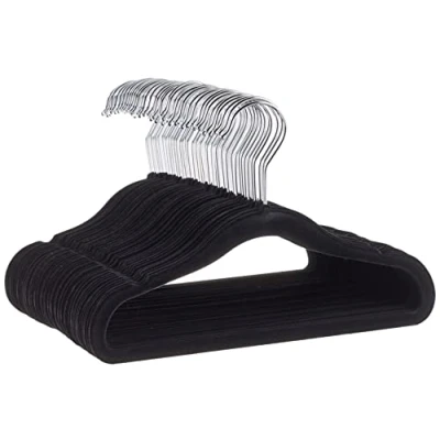 Bild av Amazon Basics Halkfria barngalgar, klädhängare för bebis och småbarnskläder, 29,5 cm (11,6 tum), 50 pack, svart