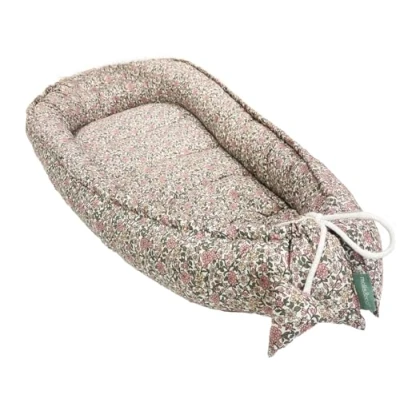 Bild av molis&amp;co Babyboet 90 x 50 cm. Reducerare för spjälsäng eller co sovande häckar nyfödda. Bomull, bärbar resesäng spädbarn. Peony OEKO TEX 100
