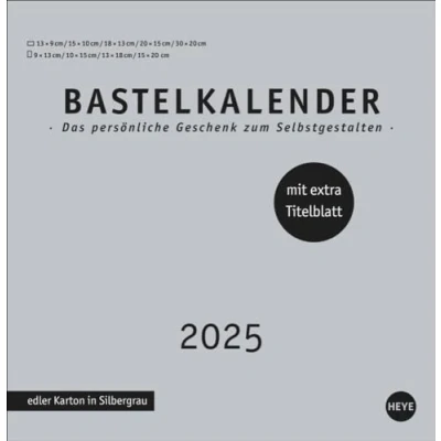 Bild av Premium Bastelkalender silbergrau groß 2025: Blanko Kalender zum Basteln mit extra Titelblatt für eine persönliche Gestaltung. Foto und 2025.