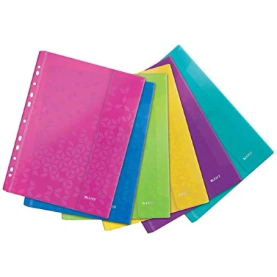 Bild av Leitz WOW A4 ficka flik blandade färger (paket med 6)
