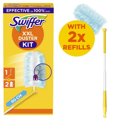 Bild av Swiffer 1 handtag u 2 sopskyfflar maxi dammduk startsats byggsats