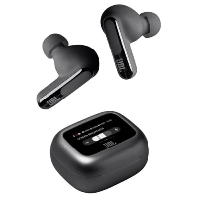 Bild av JBL Live Beam 3 Trådlösa In ear Bluetooth öronsnäckor, 48H batteritid, True Adaptive brusreducering, högupplöst Signature ljud, IP55 vattentäthet, stick design med sluten baksida, svart